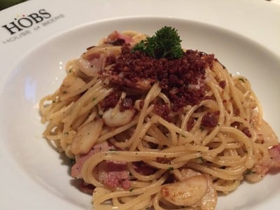 Olive oil bacon pasta