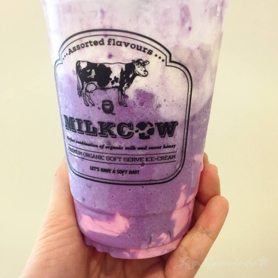 Purple Potato Latte Frappe + Sakura Pudding