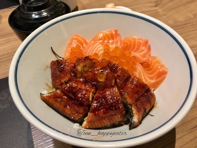 Salmon Unagi Ikura Don