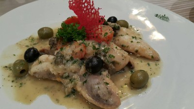 Oven Baked Monkfish in White Wine Sauce