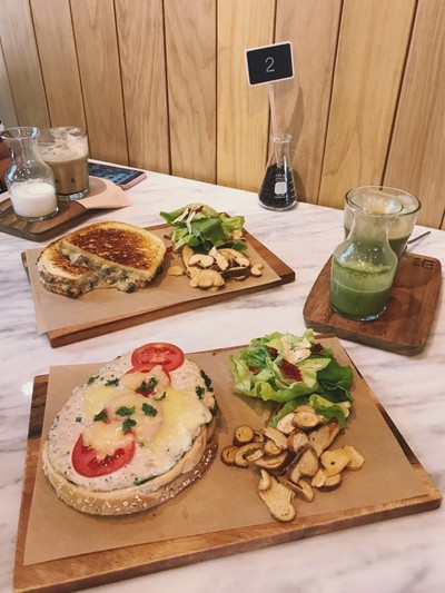 Open Face Parmesan Pesto Tuna Melt