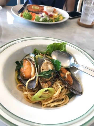 สปาเก็ตตี้ผัดขี้เมาหอยนิวซีแลนด์