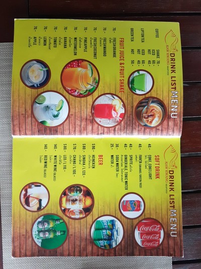 ป้ายราคาหรือสมุดเมนู