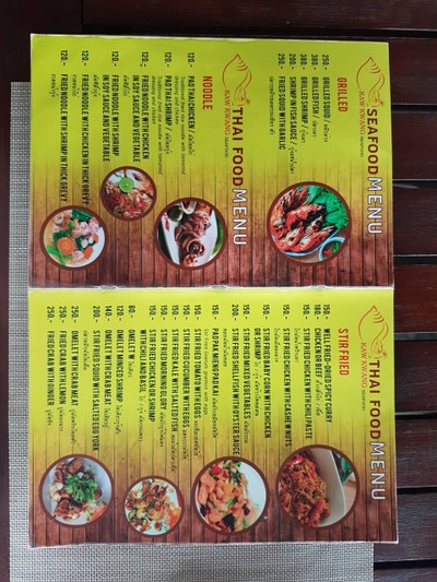 ป้ายราคาหรือสมุดเมนู