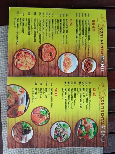 ป้ายราคาหรือสมุดเมนู