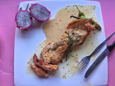 เสต็กไก่ซอสพริกไทยดำ