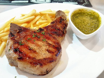 Kurobuta Pork chop With Cafe De Paris Sauce