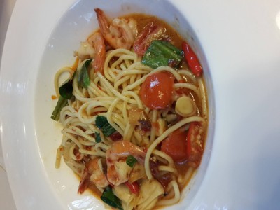 สปาเก็ตตี้ต้มยำกุ้งน้ำข้น