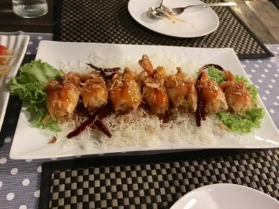 กุ้งราดซอสมะขาม