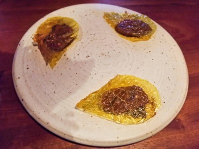 Crispy cabbage, Roasted peppers, Bitter Gourd