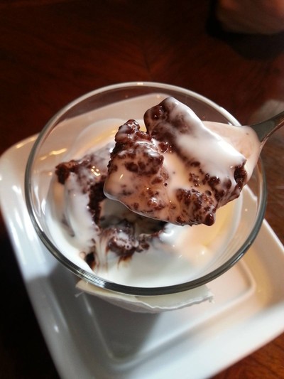 Warm Rum Chocolate Brownie And Cream Shot