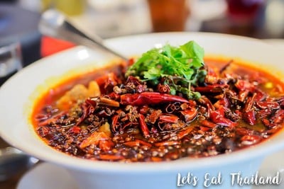 Sliced Grouper with Dried Chilli, Bean paste, white pepper, Chilli oil and Ma la