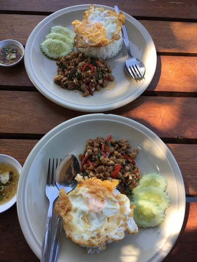 กระเพาหมู+ไข่ดาว