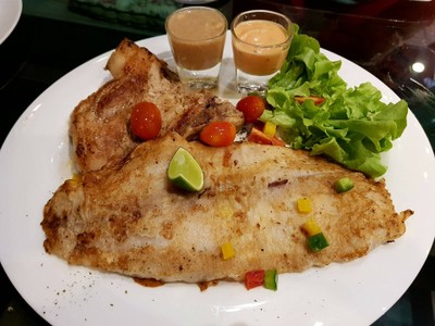 Pork Chop + Grilled Dory