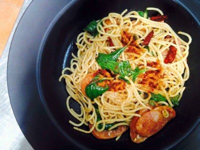 สปาพริกแห้งไส้กรอก