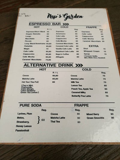 ป้ายราคาหรือสมุดเมนู