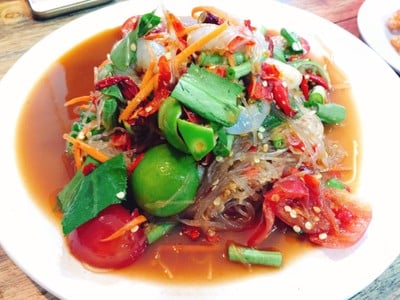 ตำวุ้นเส้นกุ้งสด