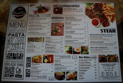 ป้ายราคาหรือสมุดเมนู