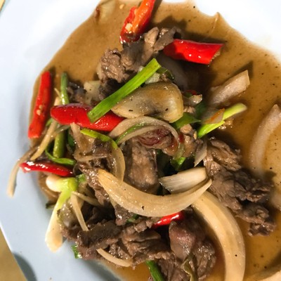 เก้งผัดพริกไทยดำ