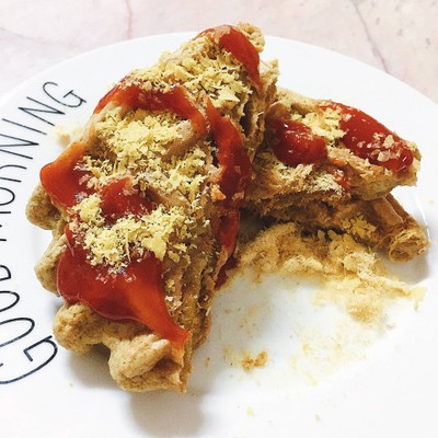 วิธีทำ วาฟเฟิลไส้ไก่หยอง