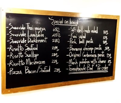 ป้ายราคาหรือสมุดเมนู