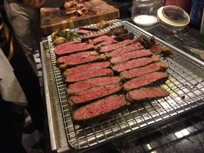 Pan seared Australian wagyu rib eye steak with creamy mashed potato