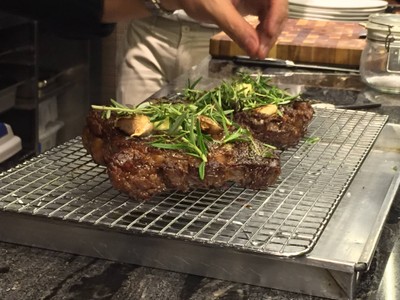 Pan seared Australian wagyu rib eye steak with creamy mashed potato