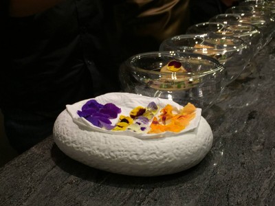 Foie gras mousse with seared Hokkaido scallop, wild mushroom and wild mushroom foam
