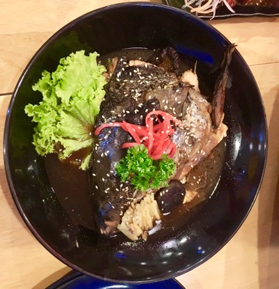 หัวปลาแซลมอนต้มซีอิ๊ว