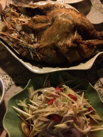 ปลากระพงทอดน้ำปลา