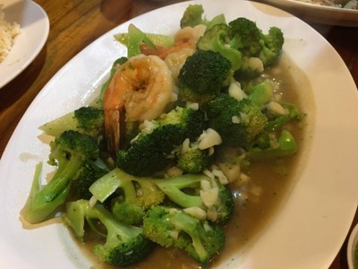 บล็อคโคลี่ผัดกุ้ง