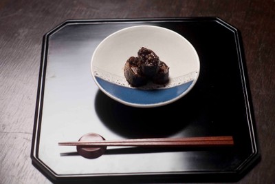 Braised Pacific saury in japanese pepper and soy sauce