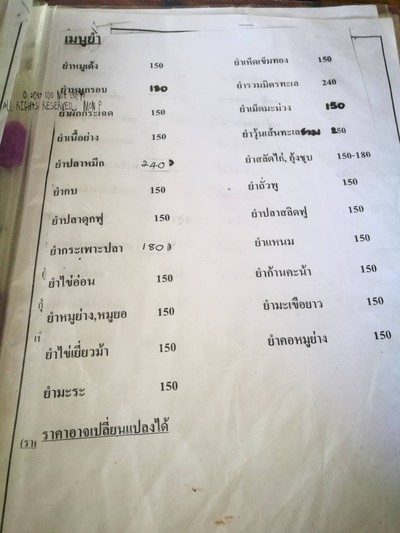 ป้ายราคาหรือสมุดเมนู