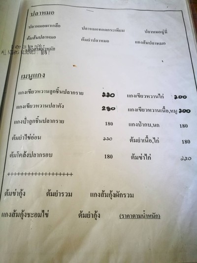 ป้ายราคาหรือสมุดเมนู