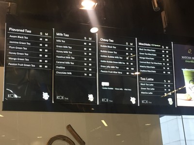 ป้ายราคาหรือสมุดเมนู