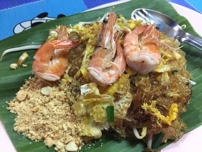 วุ้นเส้นผัดไทยกุ้งสด