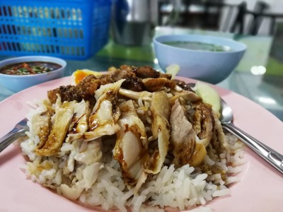 ข้าวมันไก่+ทอด+ไข่มะตูม