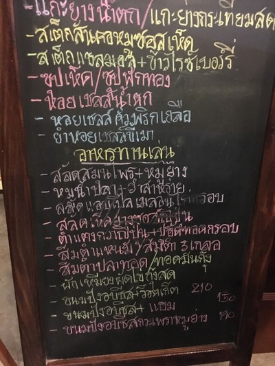 ป้ายราคาหรือสมุดเมนู