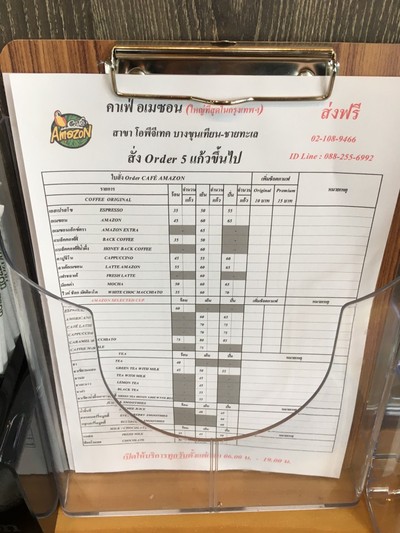 ป้ายราคาหรือสมุดเมนู