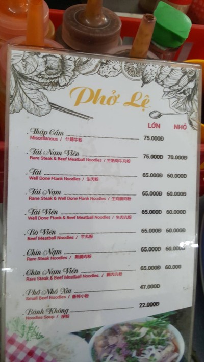 ป้ายราคาหรือสมุดเมนู