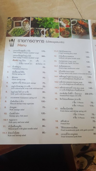 ป้ายราคาหรือสมุดเมนู