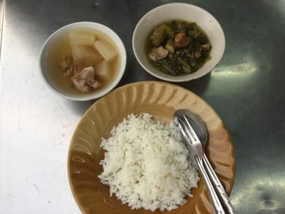 จับฉ่าย แกงจืดหักผักกาด ข้าวสวย