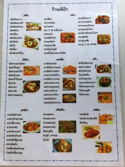 ป้ายราคาหรือสมุดเมนู