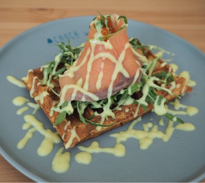 Nara Wasabi Smoked Salmon Waffle