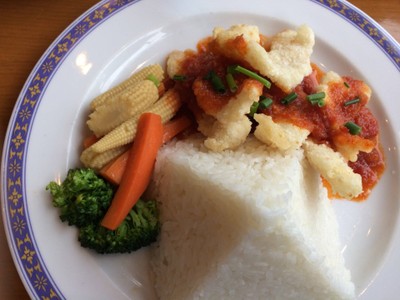 ข้าวราดปลาแรดทอดราดพริก