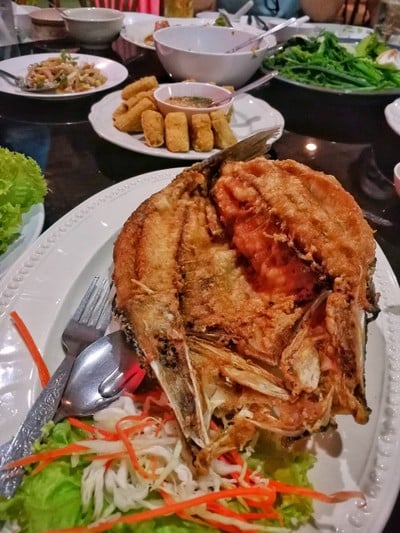 ปลากระพงทอดน้ำปลา