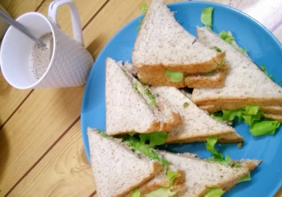 วิธีทำ แซนด์วิชโฮลวีททูน่า