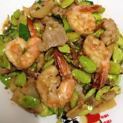 สะตอพัดกุ้งสด