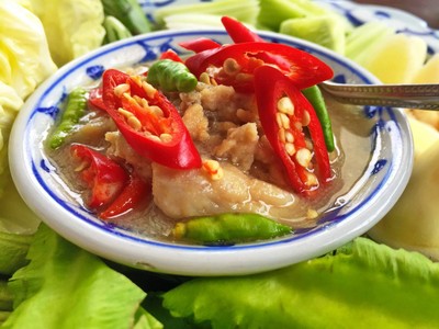 หลนปลาอินทรีย์หมูสับ