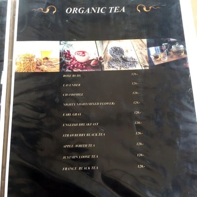 ป้ายราคาหรือสมุดเมนู